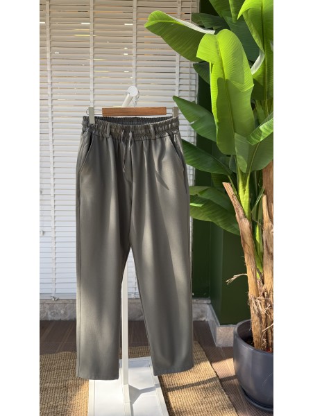 %100 Pamuklu, Arka Cepler Fermuar Detaylı Pantolon