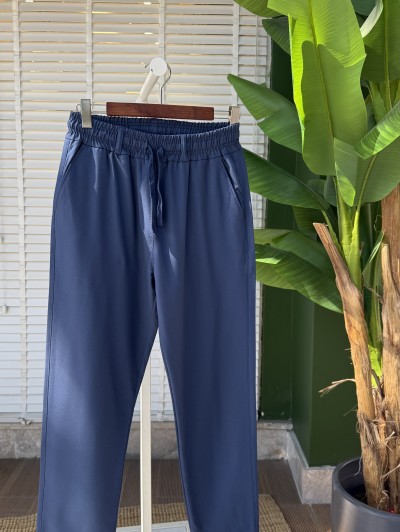 %100 Pamuklu, Arka Cepler Fermuar Detaylı Pantolon