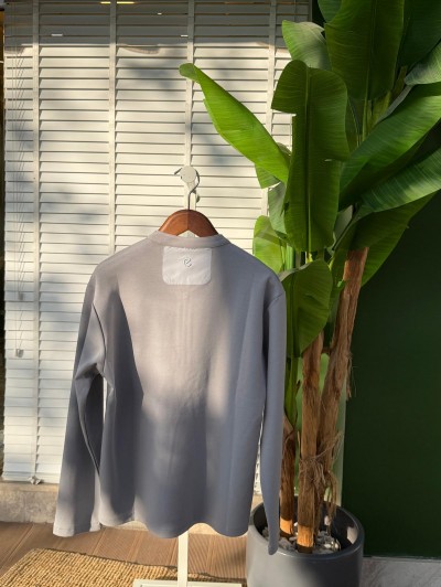 Cepli, Yaka Fermuar Detaylı %100 Pamuk Rahat Kalıp Mevsimlik Sweatshirt