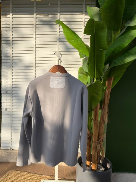 Cepli, Yaka Fermuar Detaylı %100 Pamuk Rahat Kalıp Mevsimlik Sweatshirt