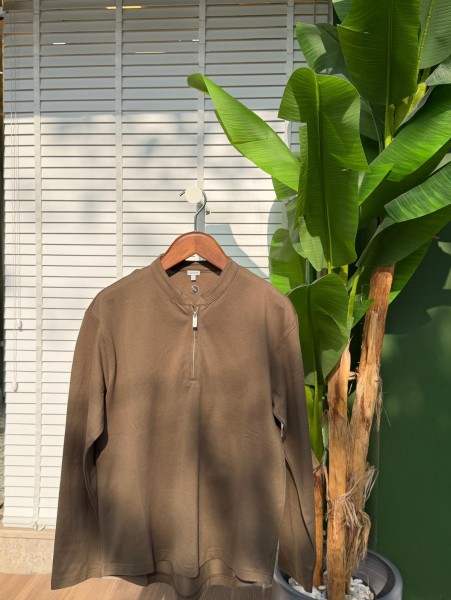 Rahat Kalıp Pamuklu Sweatshirt | Yaka Fermuarlı Mevsimlik Konfor