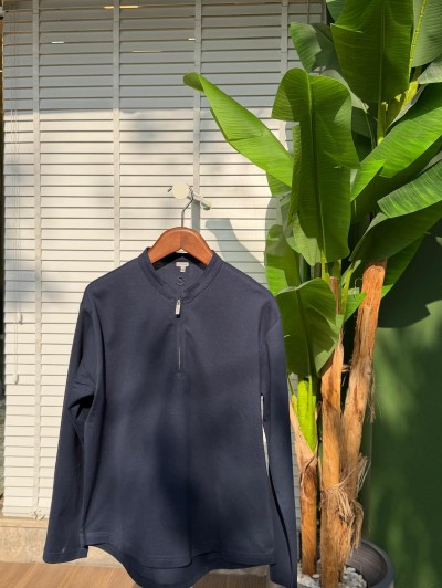 Rahat Kalıp Pamuklu Sweatshirt | Yaka Fermuarlı Mevsimlik Konfor