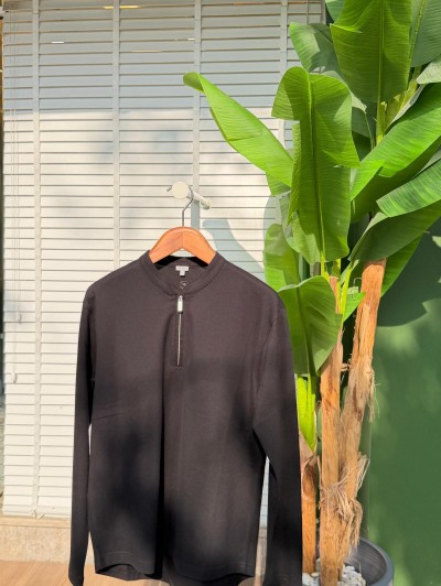 Rahat Kalıp Pamuklu Sweatshirt | Yaka Fermuarlı Mevsimlik Konfor