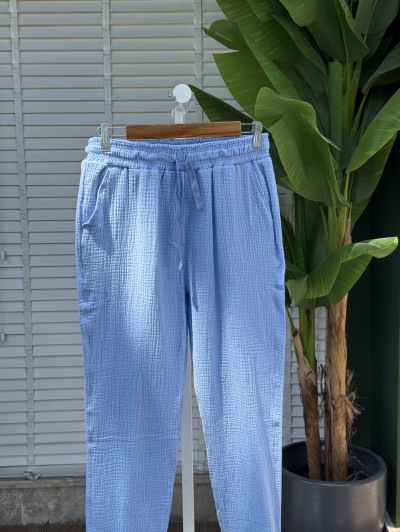 Müslin Kumaş Rahat Pantolon – Yazlık Hafif ve Şık Tasarım