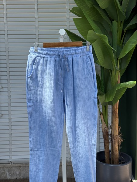 Müslin Kumaş Rahat Pantolon – Yazlık Hafif ve Şık Tasarım